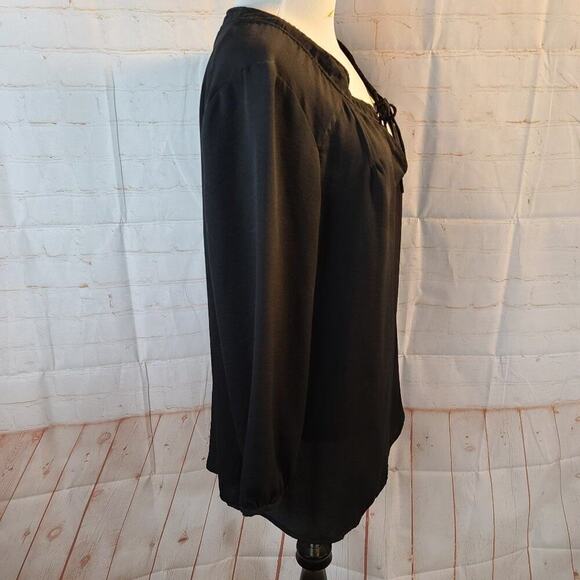 Express Black top with two tie strings on neckline - Picture 9 of 14